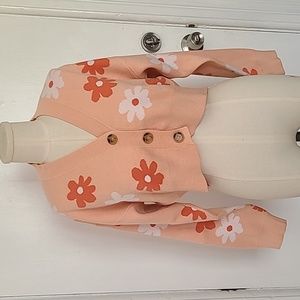 Daisy button up crop sweater